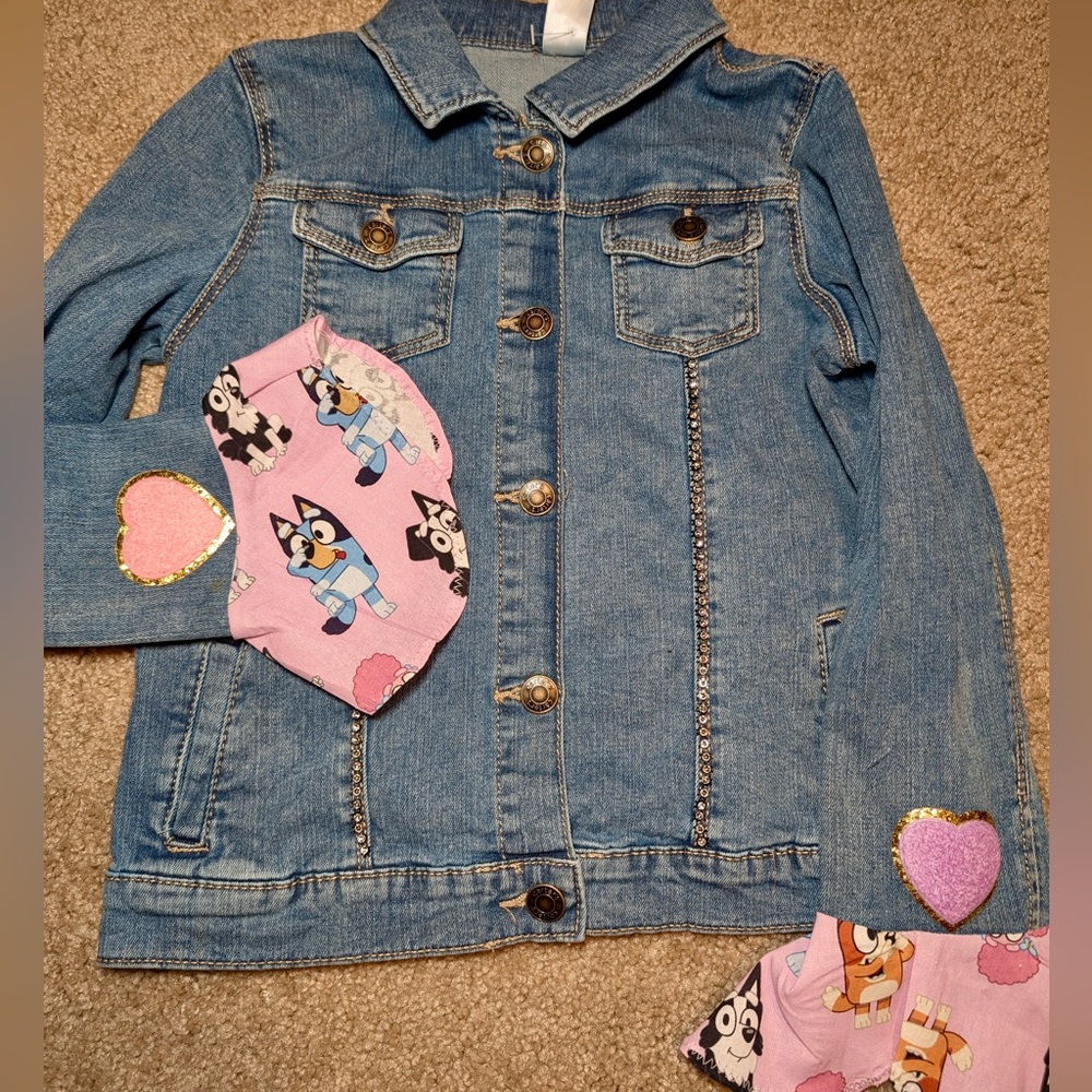 Bluey themed Jean jacket